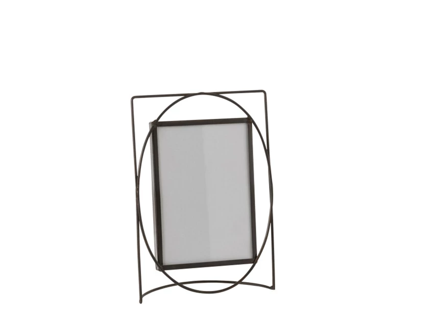 Fotokader rechthoek- metaal/glas- donkerbruin- large- 20404