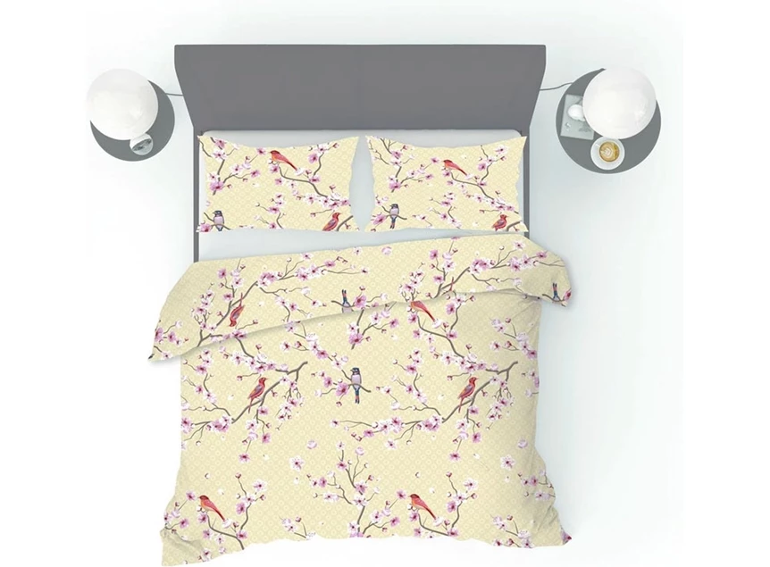 Refined bedding dekbedovertrek- japon cream- 240x200/220+ 2 kussenslopen 60x70