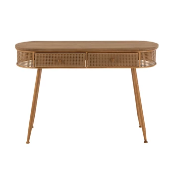 Console 2 lades- metaal/hout- bruin- 20073