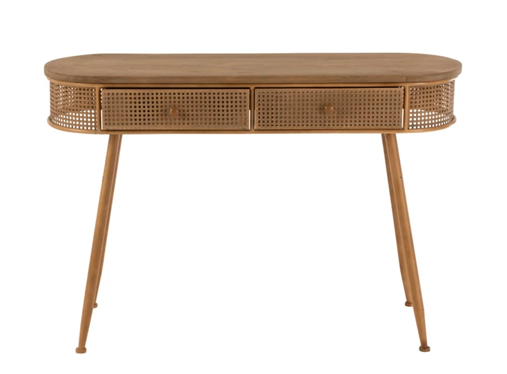 Console 2 lades- metaal/hout- bruin- 20073