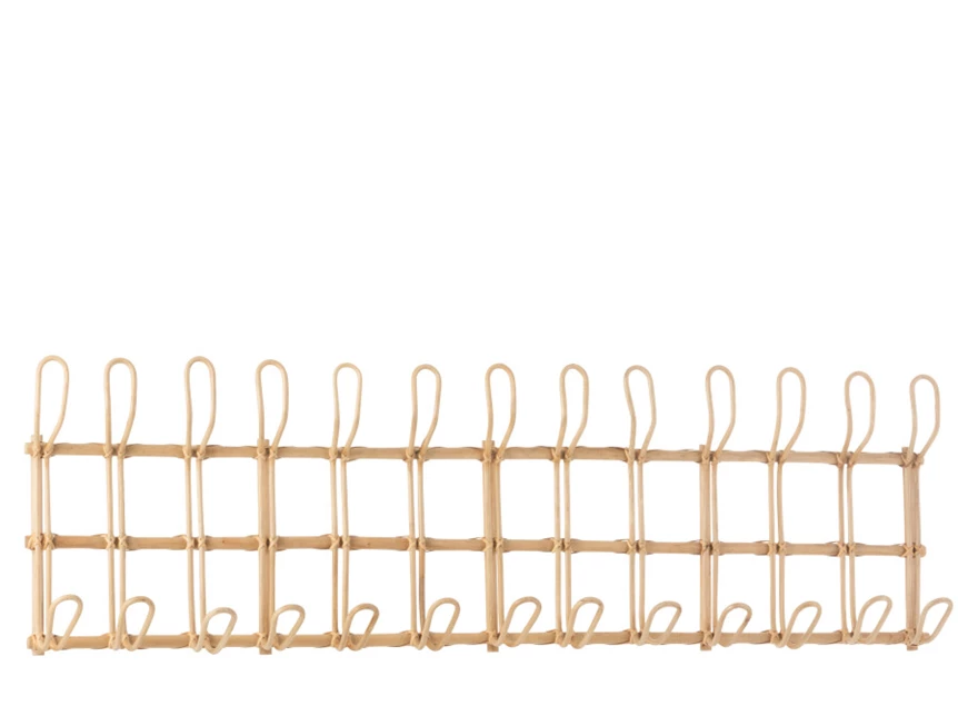 Kapstok Ellen- 12haken- rotan- naturel- 20777