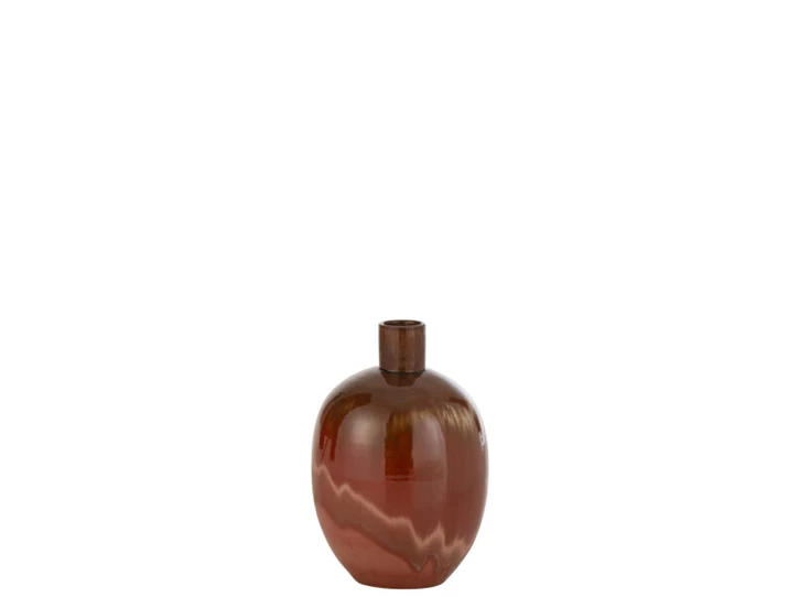Vaas Aline- ovaal- keramiek- rood- smal- 23100