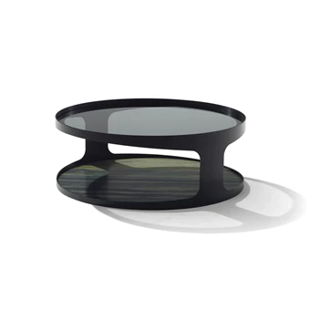 Salontafel Colin blad glas onderblad natuursteen Draenert