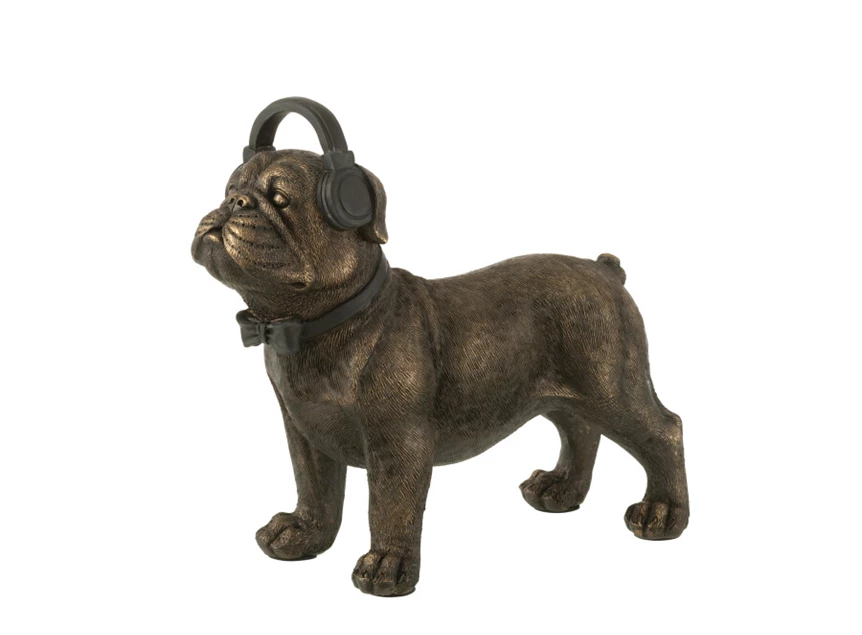 Bulldog koptelefoon- poly- donkerbruin- large(28x11x25cm)- 26454