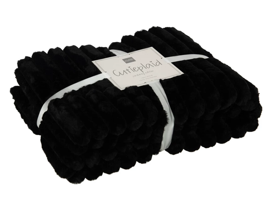 Plaid corduroy- polyester- zwart- 28036