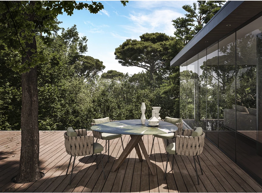 Tuintafel Trilope Outdoor natuursteen Avocatus Draenert