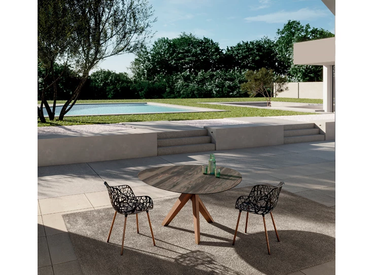 Tuintafel Trilope Outdoor natuursteen Elegant Brown Draenert