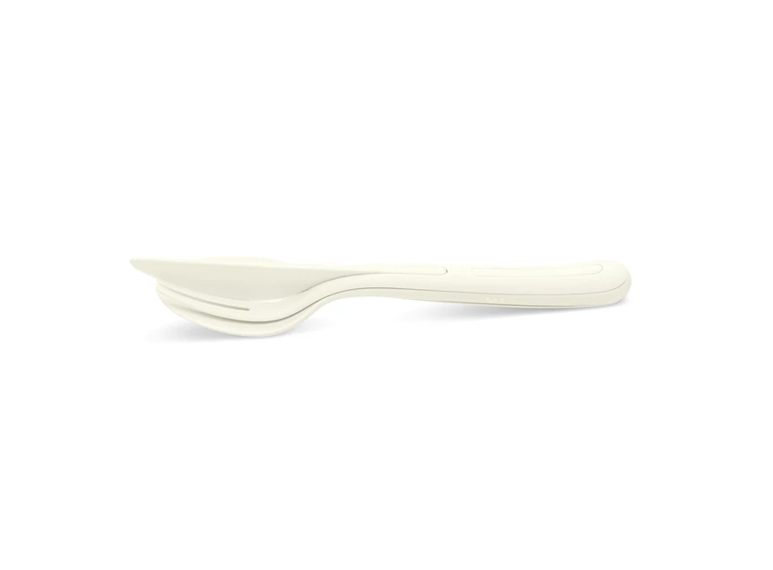 4003525 klikk bestekset 3-delig Koziol cotton white ineen zijkant