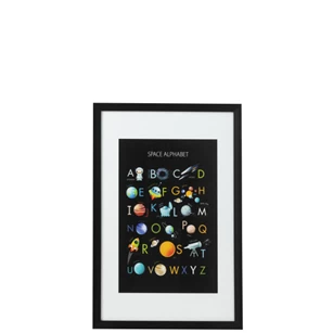 Wanddeco alfabet- papier/plastiek- zwart- 30103