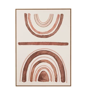 Wanddeco gelijnd- canvas/plastiek- beige- 30109