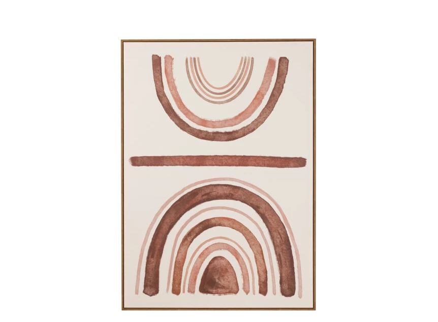 Wanddeco gelijnd- canvas/plastiek- beige- 30109