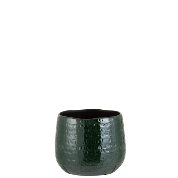 Bloempot patroon- keramiek- groen- medium- 3316