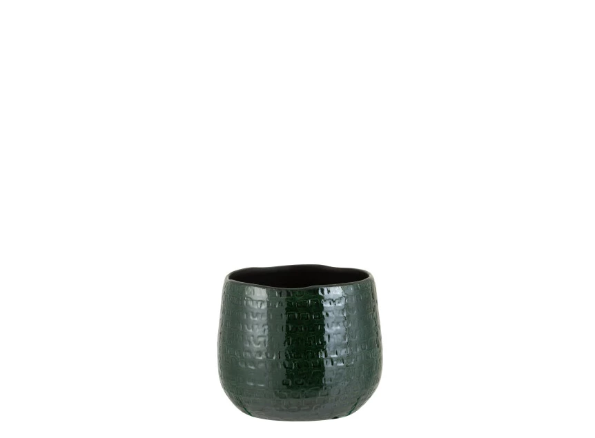 Bloempot patroon- keramiek- groen- medium- 3316