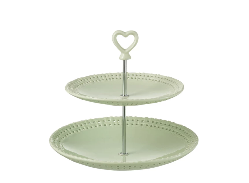 Bord 2-lagen- keramiek- groen- 34676