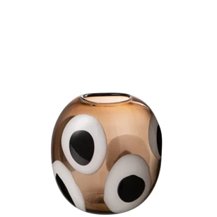 Vaas Izzy- glas- wit/bruin- smal- 32039