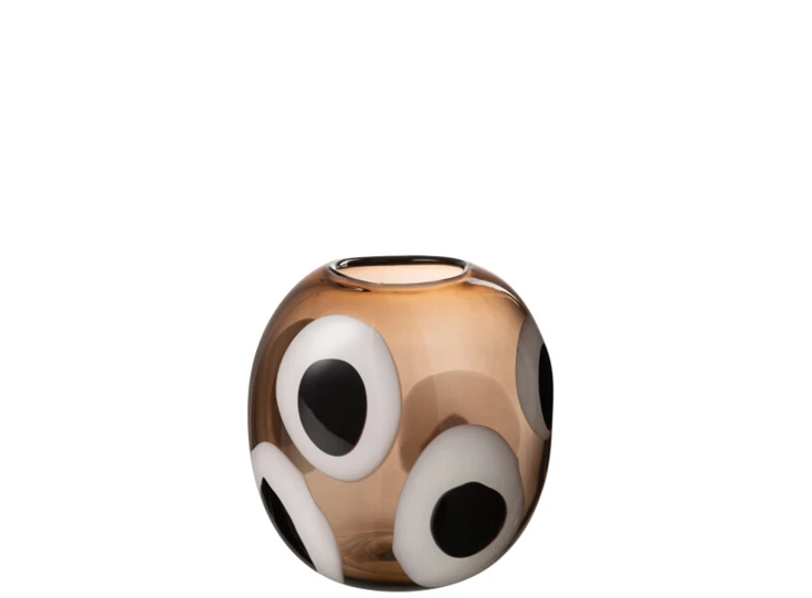 Vaas Izzy- glas- wit/bruin- smal- 32039