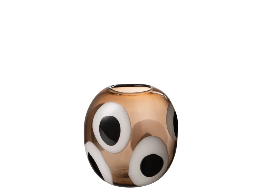 Vaas Izzy- glas- wit/bruin- smal- 32039