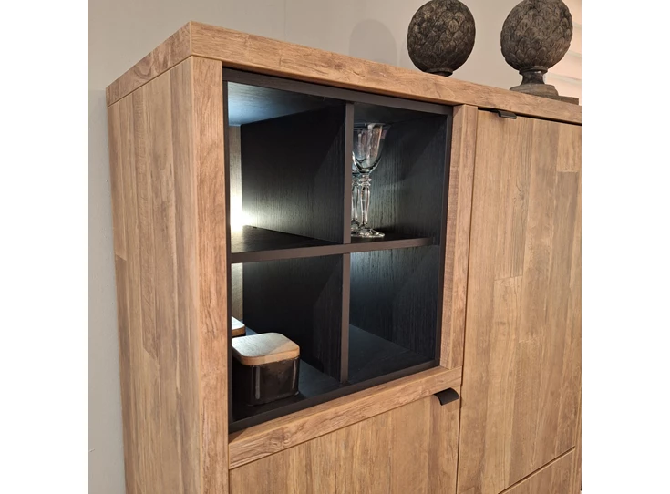 BAR6 barkast jaipur meubar K671 old teak matt black