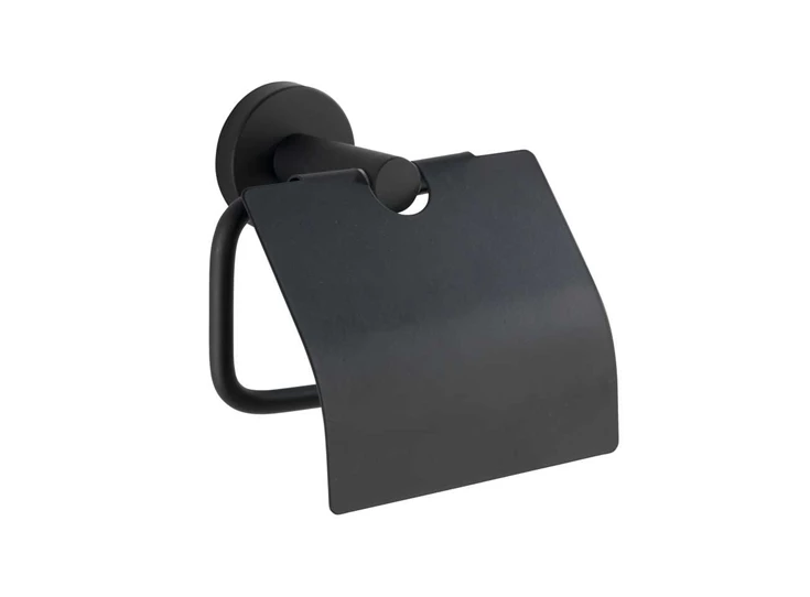 Toiletrolhouder met deksel Bosio- zwart mat- 24241100