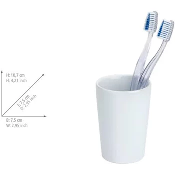 Badkamerbeker Coni- wit- afmetingen