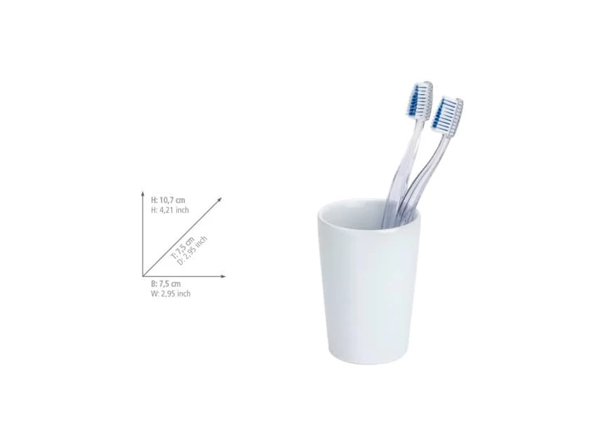 Badkamerbeker Coni- wit- afmetingen