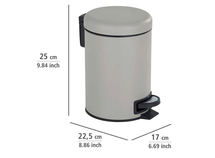 Afvalemmer Leman 3l- taupe- afmetingen