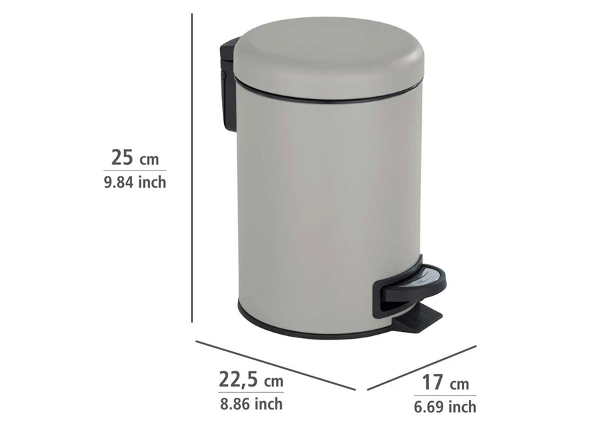 Afvalemmer Leman 3l- taupe- afmetingen