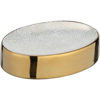 Zeepbakje Nuria- goud/wit- 24186100