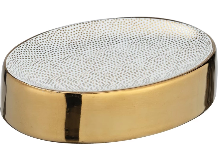 Zeepbakje Nuria- goud/wit- 24186100