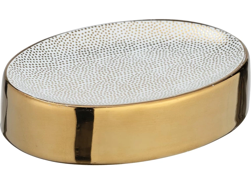 Zeepbakje Nuria- goud/wit- 24186100