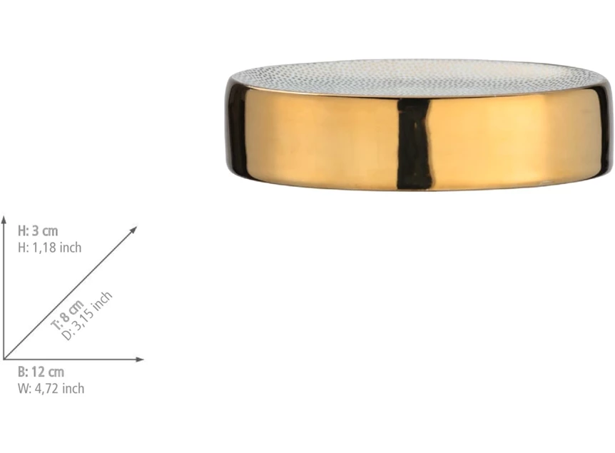 Zeepbakje Nuria- goud/wit- afmetingen