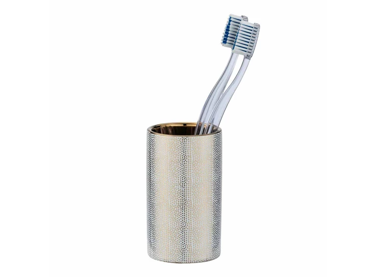 Badkamerbeker Nuria- goud/wit