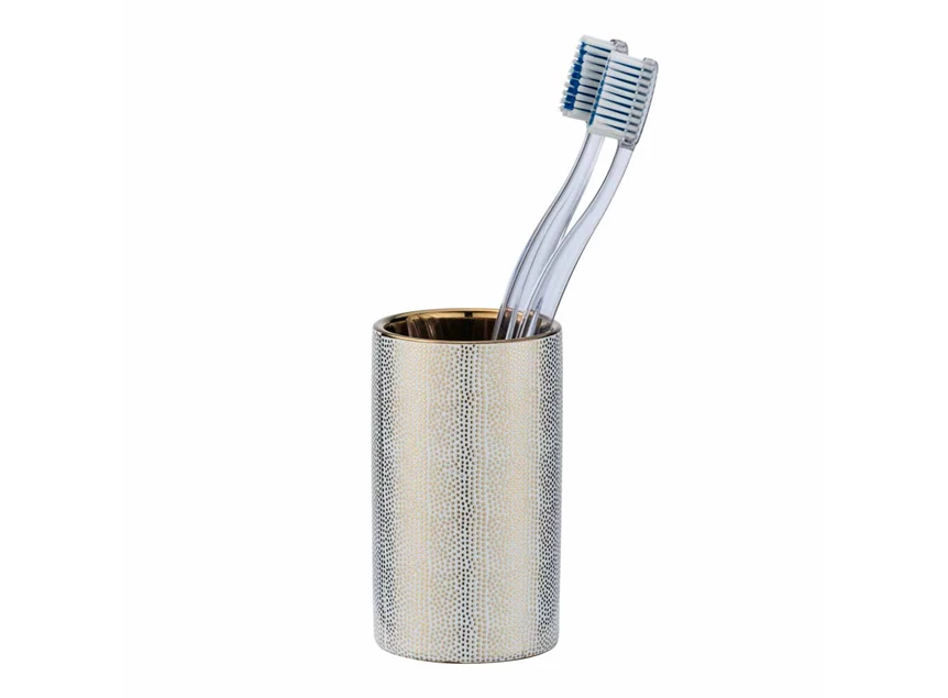 Badkamerbeker Nuria- goud/wit