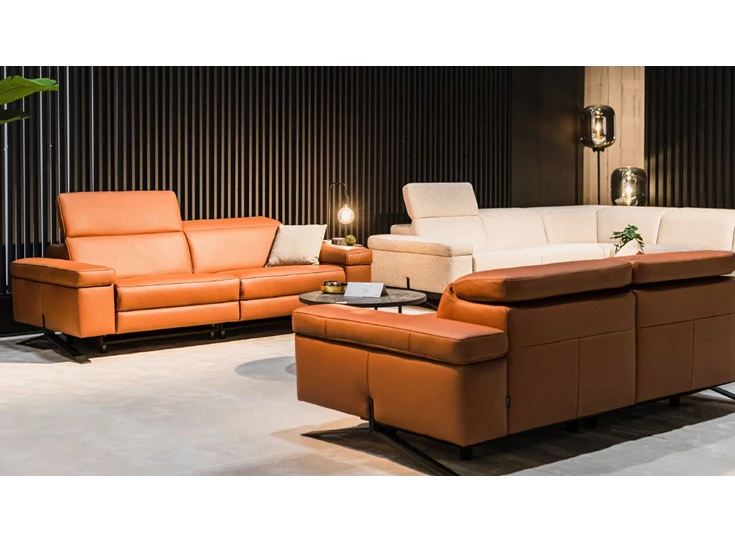 zetel Canape Vito in leder ook bestelbaar in stof