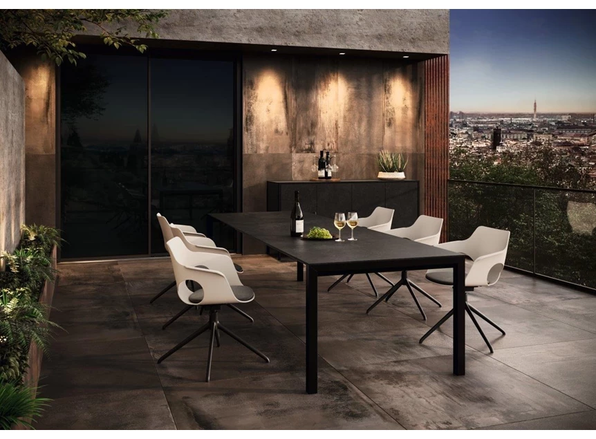 Sfeerfoto Verlengbare tafel Portofino keramiek Zumsteg by Willisau