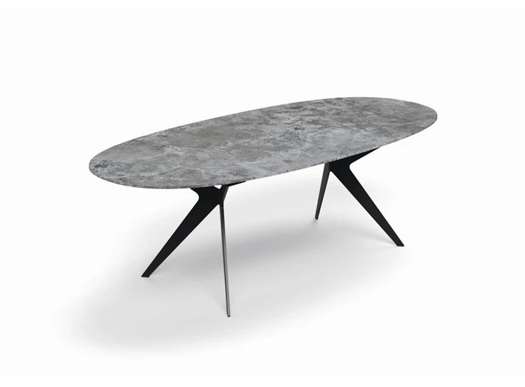 Ovale tafel Lana keramiek grijs Zumsteg by Willisau
