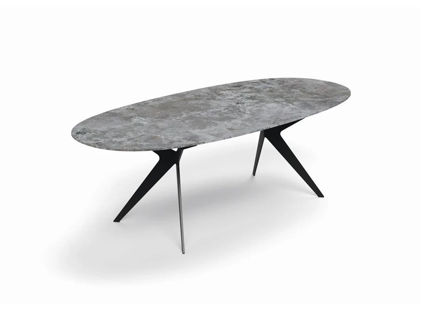 Ovale tafel Lana keramiek grijs Zumsteg by Willisau