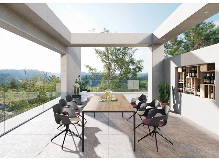 Sfeerfoto Tafel Diano rechthoekig keramiek Zumsteg by Willisau