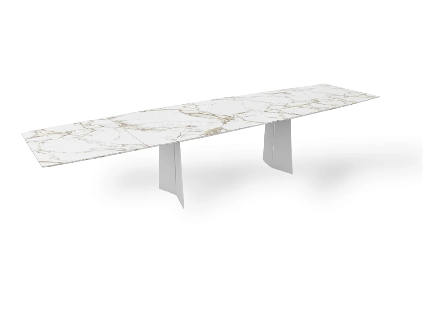 Front Verlengbare Tafel Ancona bootvormig keramiek Zumsteg by Willisau