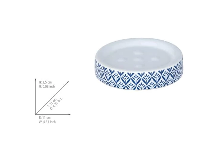 Zeephouder Lorca- keramisch- blauw- afmetingen