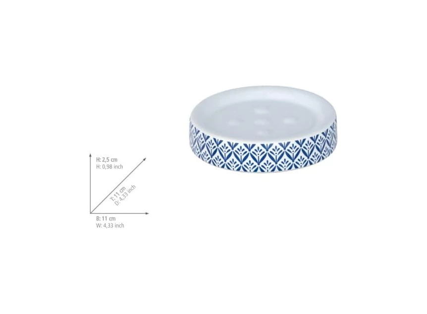 Zeephouder Lorca- keramisch- blauw- afmetingen