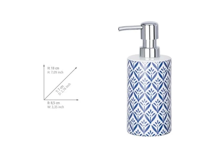 zeeppompje Lorca- keramisch- blauw- afmetingen