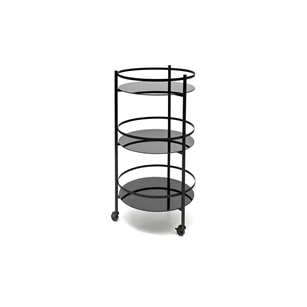 824200 bar serveerwagen s&p salt and pepper glas metaal rond design trolley