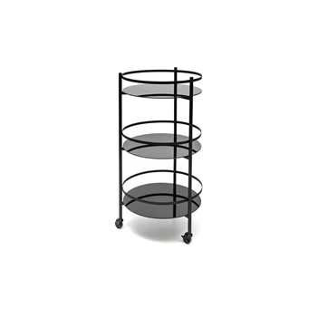 824200 bar serveerwagen s&p salt and pepper glas metaal rond design trolley