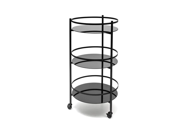 824200 bar serveerwagen s&p salt and pepper glas metaal rond design trolley