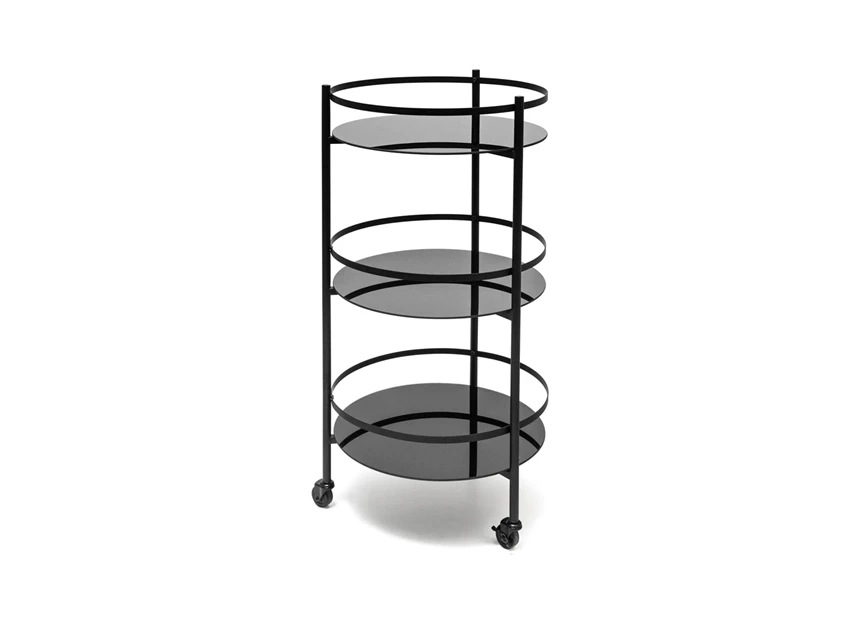 824200 bar serveerwagen s&p salt and pepper glas metaal rond design trolley