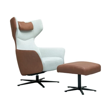 Fauteuil Marius-DV vast met voetenbank Moome van Indera