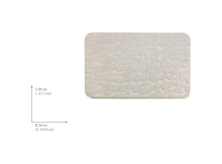 Badmat Pebbles- memory foam- 50x80- beige- afmetingen