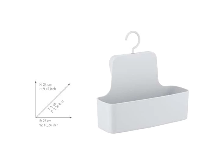 Douchehanger Barcelona- wit- afmetingen