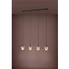 39686 lemorieta klassiek hanglamp 4 lampen e27 eglo creppo zwart metaal goud gerookt glas